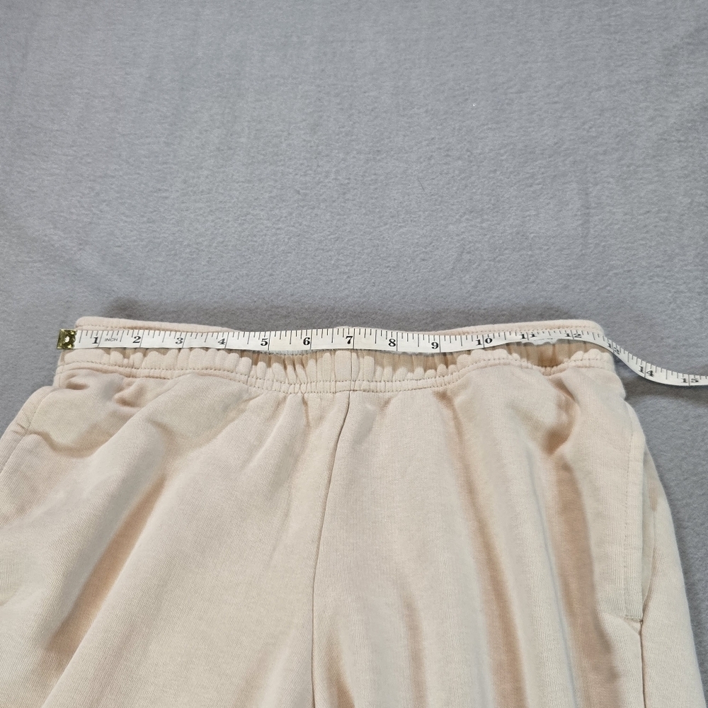 Unbranded Flare Leg Sweatpants Womens S Beige High Rise Raw Hem Wide Leg Boho - Picture 6 of 7